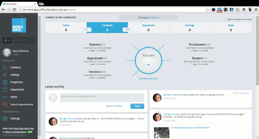 Manager Dashboard dropdown